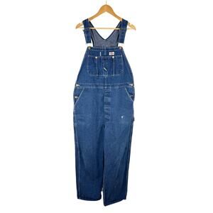 Vintage Dickies Vintage Denim Jeans Carpenters Bib Overalls Size 40X34 USA MADE